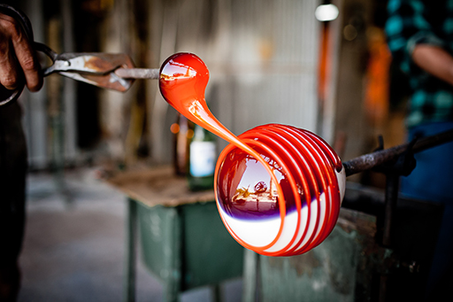 Handmade glass blowing