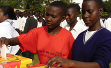 African school children voting