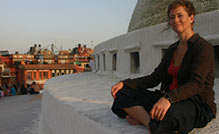 Kathy meditating in Nepal