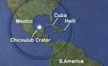Map showing Chixulub location