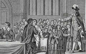 Charles I addressing parliament