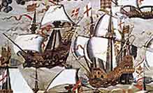 Tudor ships at sea