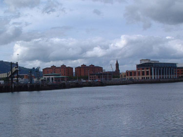 A modern view of the quay from the bridge