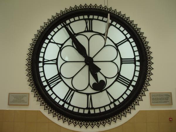 The clock in Cumbernauld shopping centre