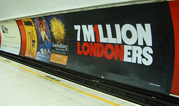One London advert poster at the tube station