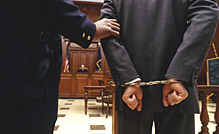 Man handcuffed in courtroom