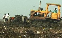 Waste piles up on a Bangaldeshi landfill site