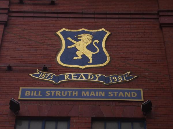 Rangers badge, on the wall of Ibrox Park