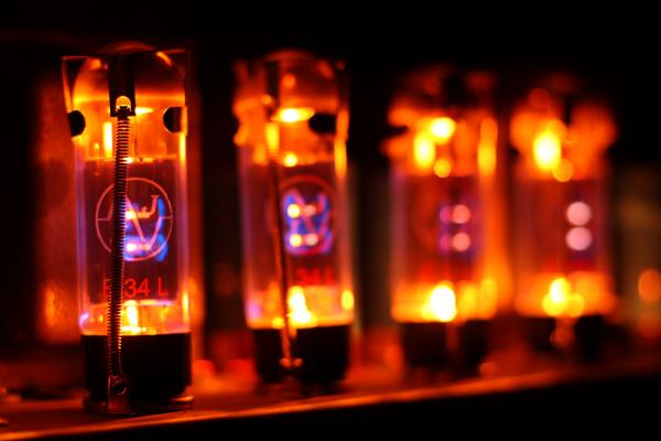 Valves glowing with heat