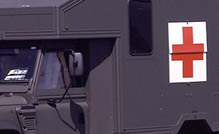 A symbol of trust - the red cross on an ambulance