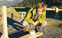 Kathy with the seismograph