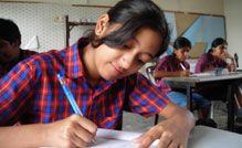 Bhojwani girl student taking exam
