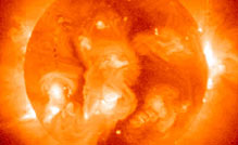 An X-ray view of the Sun. (Image courtesy ISAS/Yokoh team/Lockheed)