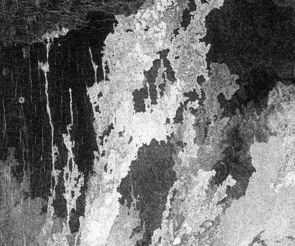 A radar image of lava flows