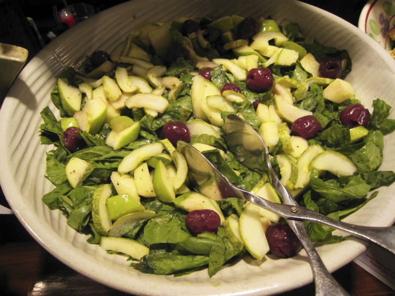 A spinach salad 