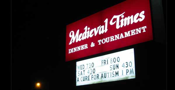 Medieval Times sign [Image: Tom Simpson under CC-BY-NC-ND licence]