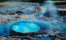 Water bubbles preceding a geyser eruption, Iceland