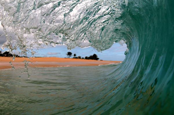 A surfer's view of a wave