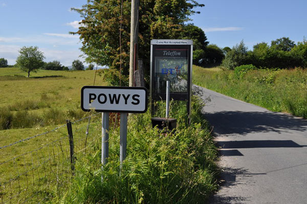 The England-Wales border at Powys