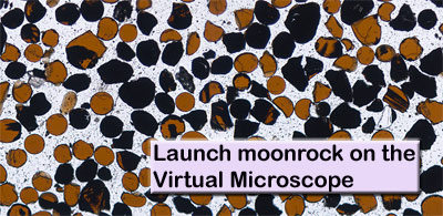 Moonrock detail seen through a microscope