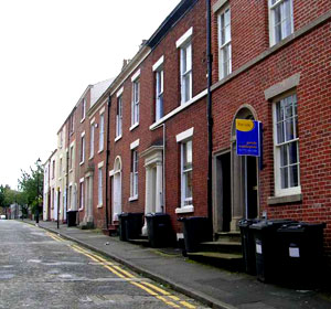 Terraced houses in Preston, Lancs