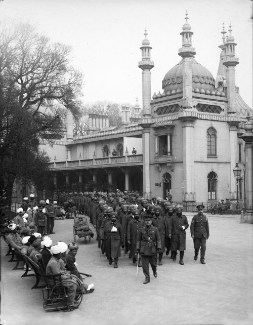 Wounded Indian soldiers at Brighton Pavilion, 1915