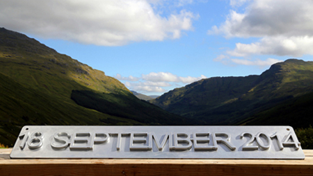 Referendum date at the Rest and Be Thankful, Loch Lomond & The Trossachs National Park