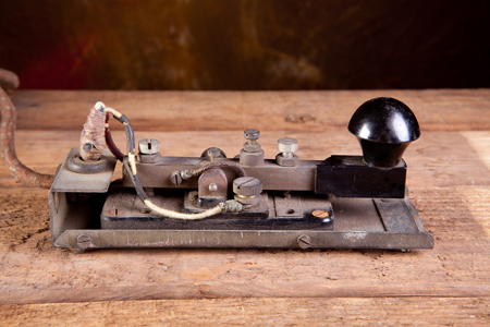 Fine specimen of a real antique Morse code telegraph machine.