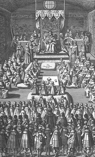 Elizabeth I opening the English parliament