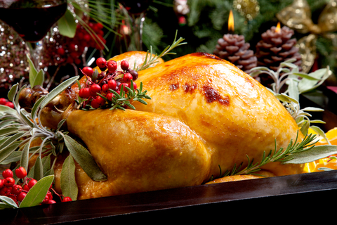 Christmas turkey prepared for dinner