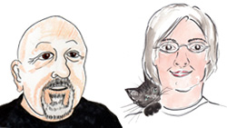 Catherine Pain and Gary Edwards cartoons