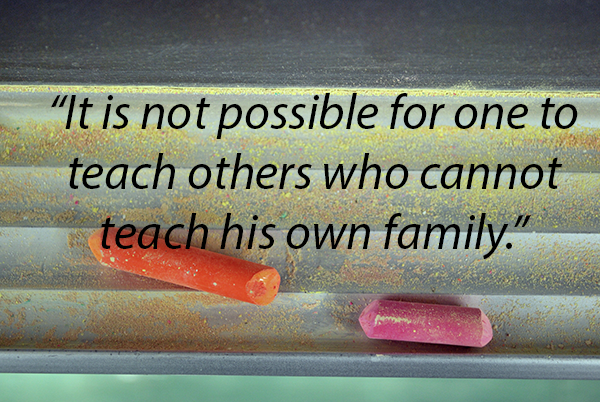 photo of chalks with a Confucius quote 