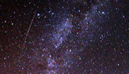 Perseid meteor and Milky Way in 2009