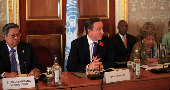 A panel discuss the development goals post-2015