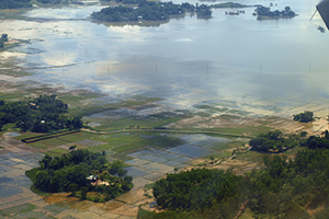 aerial view of bangladesh floods