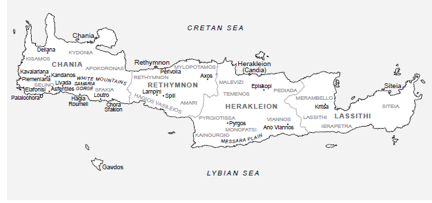map of crete from the 15th Century