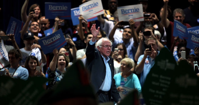Bernie Sanders at a Vermont event for his supporters