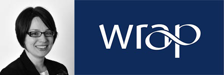 Sarah Clayton and the WRAP logo