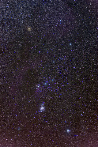 deep sky image of the constellation Orion