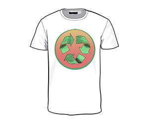 T-shirt with recycling symbol