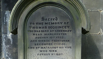 Grave of Thomas De Quincey, St. Cuthbert's Kirk, Edinburgh

