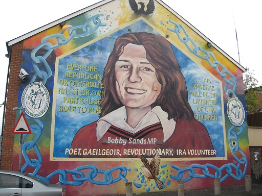Mural of Bobby Sands, one of the hunger strikers