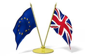 European and British flags