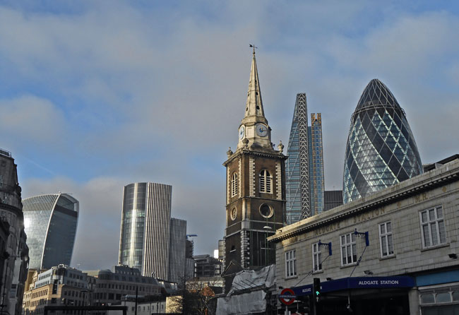 St Botolphs in the heart of the City of London
