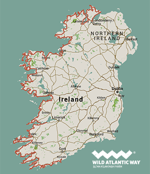 The Wild Atlantic Way coastline route in Ireland