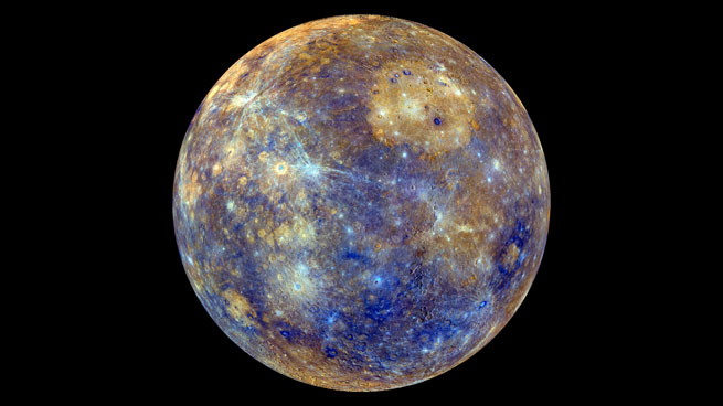 False colour view of Mercury