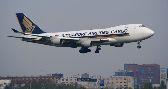 A cargo-carrying 747