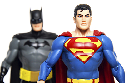 Superman and batman figurines