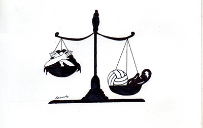 Sports star cartoon, society matters