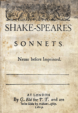 Title page of Shakespeare's Sonnets (1609)